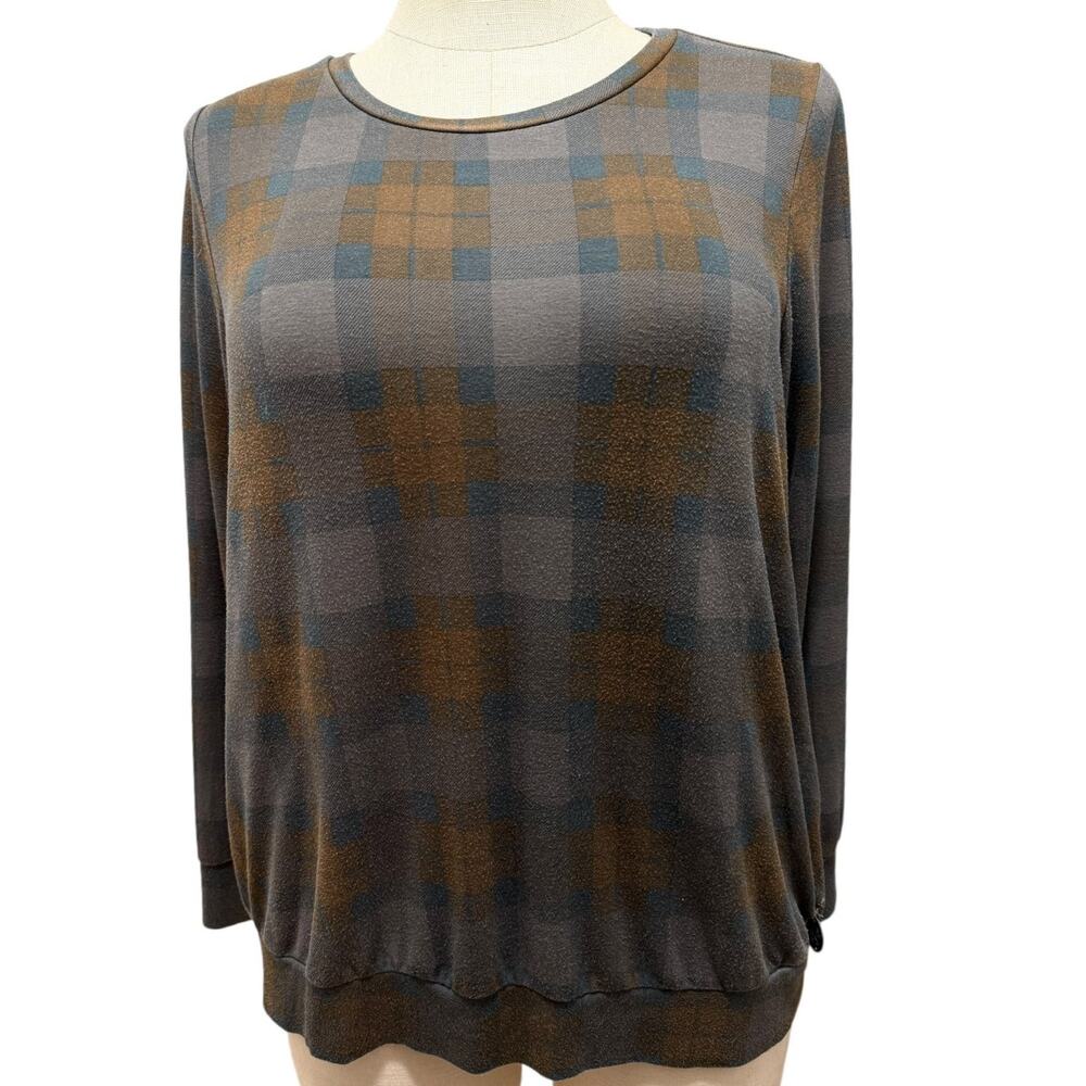 Damaged Torrid 2 Outlander‎ Tartan Plaid Lightweight Knit Pullover Sweatshirt 2X